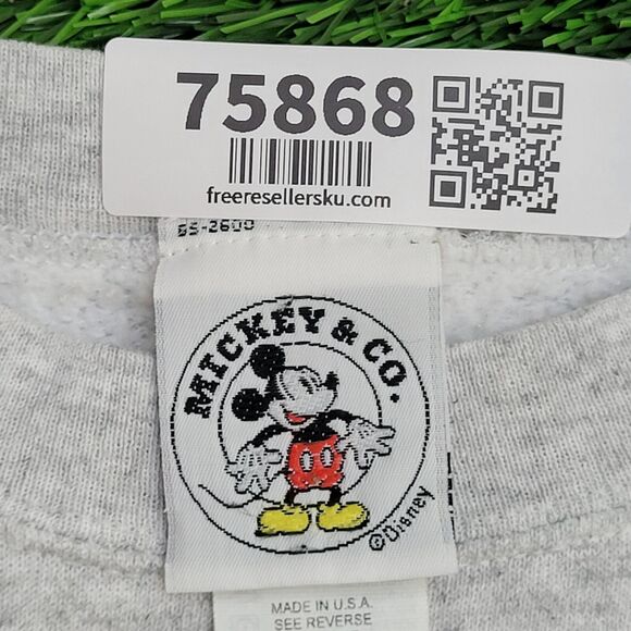 Vintage 90s Mickey Mouse Sweatshirt XL 24x25 Gray - Picture 8 of 16